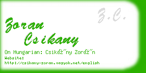 zoran csikany business card